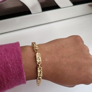 10kt yellow gold nugget bracelet